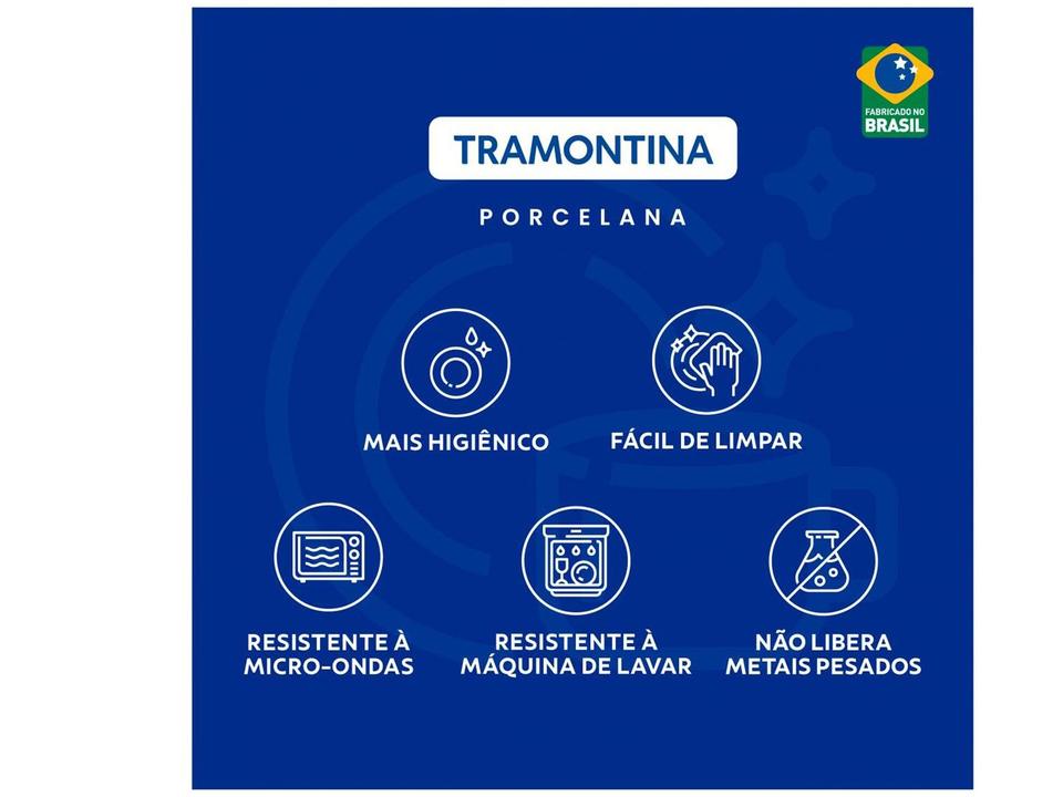 Aparelho de Jantar Sobremesa e Chá 20 Peças Tramontina de Porcelana Azul Redondo Umeko - 13