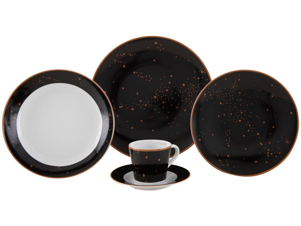 Aparelho de Jantar Sobremesa e Chá 20 Peças Tramontina de Porcelana Preto Redondo Valentina - 2
