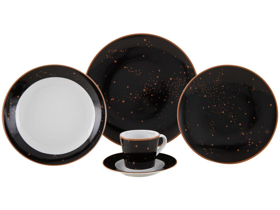 Aparelho de Jantar Sobremesa e Chá 20 Peças Tramontina de Porcelana Preto Redondo Valentina - 2