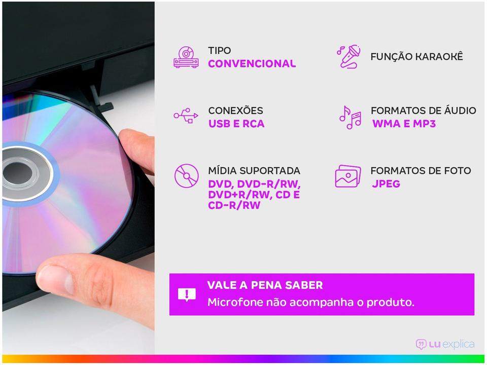 Aparelho de Karaokê DVD Player Mondial D-20 - 1