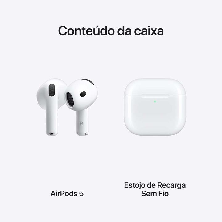 Apple AirPods 5 com Cancelamento Ativo de Ruído e Estojo de Recarga Sem Fio - 8