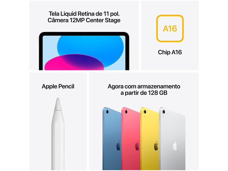 Apple iPad 11" Chip A16 Wi-Fi 128GB Azul - 6
