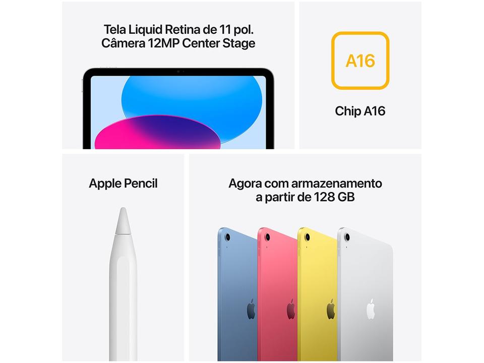 Apple iPad 11" Chip A16 Wi-Fi 128GB Prateado - 6