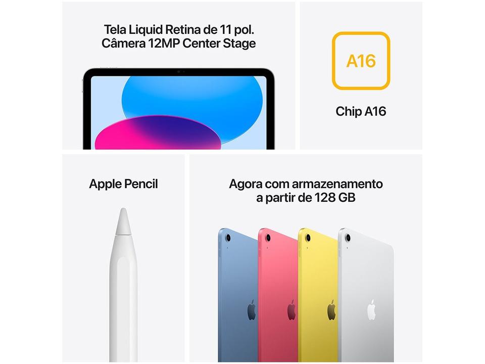 Apple iPad 11" Chip A16 Wi-Fi 256GB Prateado - 6