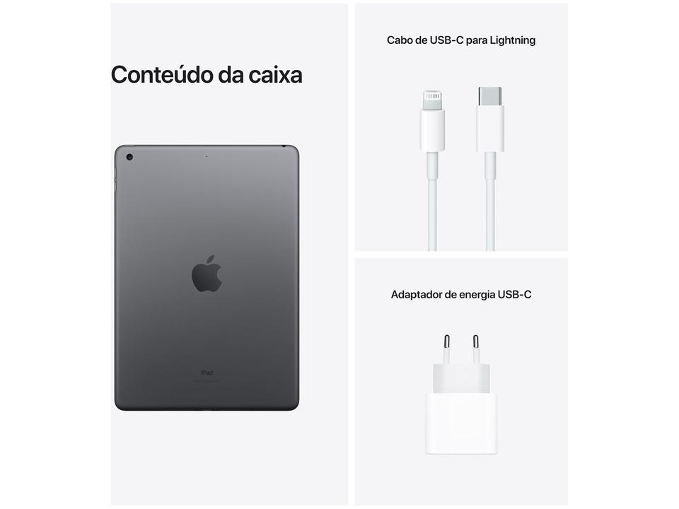 Apple iPad 9ª Geração A13 Bionic 10,2” - Wi-Fi + Cellular 64GB Cinza Espacial - 8