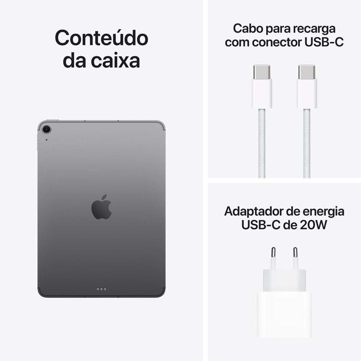 Apple iPad Air 11" Wi-Fi + Cellular 128GB Cinza-espacia - 9