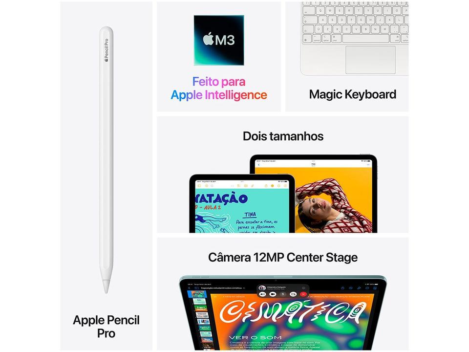 Apple iPad Air de 11" Chip M3 Wi-Fi 128GB Cinza Espacial - 8