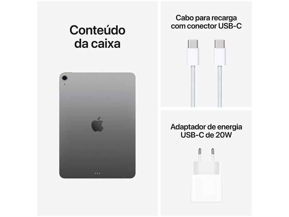 Apple iPad Air de 11" Chip M3 Wi-Fi 128GB Cinza Espacial - 9