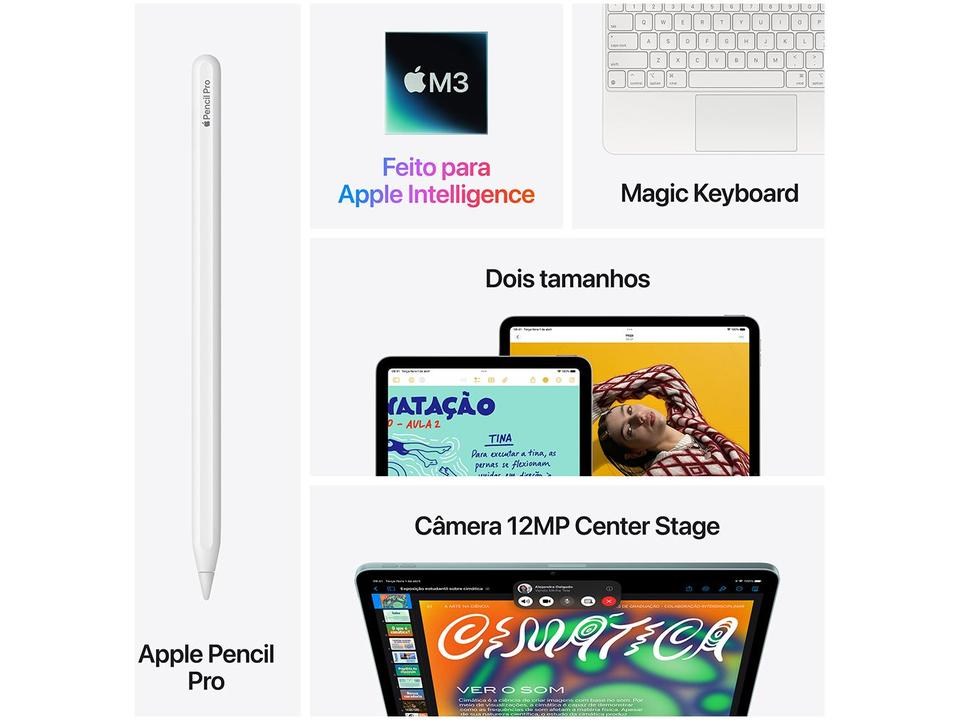 Apple iPad Air de 13" Chip M3 Wi-Fi 128GB Cinza Espacial - 8