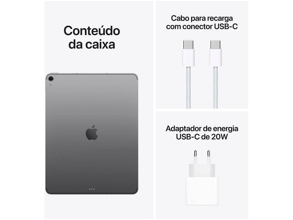 Apple iPad Air de 13" Chip M3 Wi-Fi + Cellular 128GB Cinza Espacial - 9