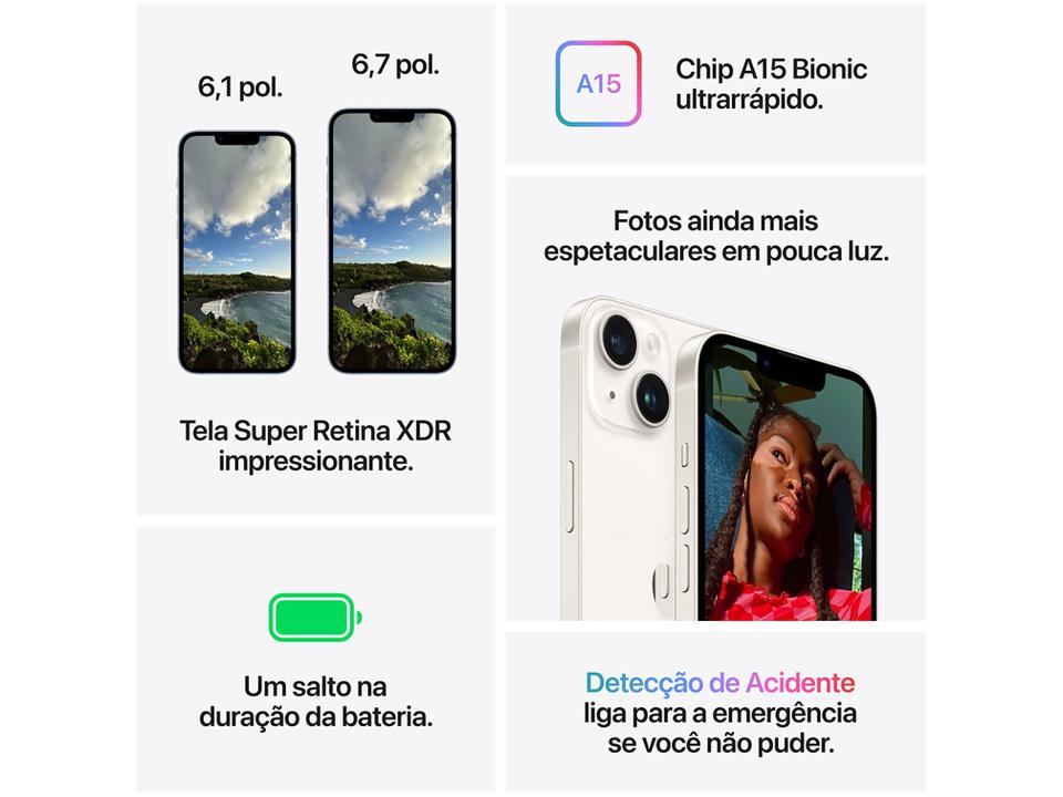 Apple iPhone 14 256GB Meia-noite 6,1” 12M - 7