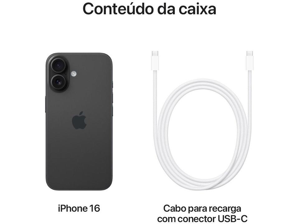 Apple iPhone 16 128GB Preto 6,1" 48MP iOS 5G - 8