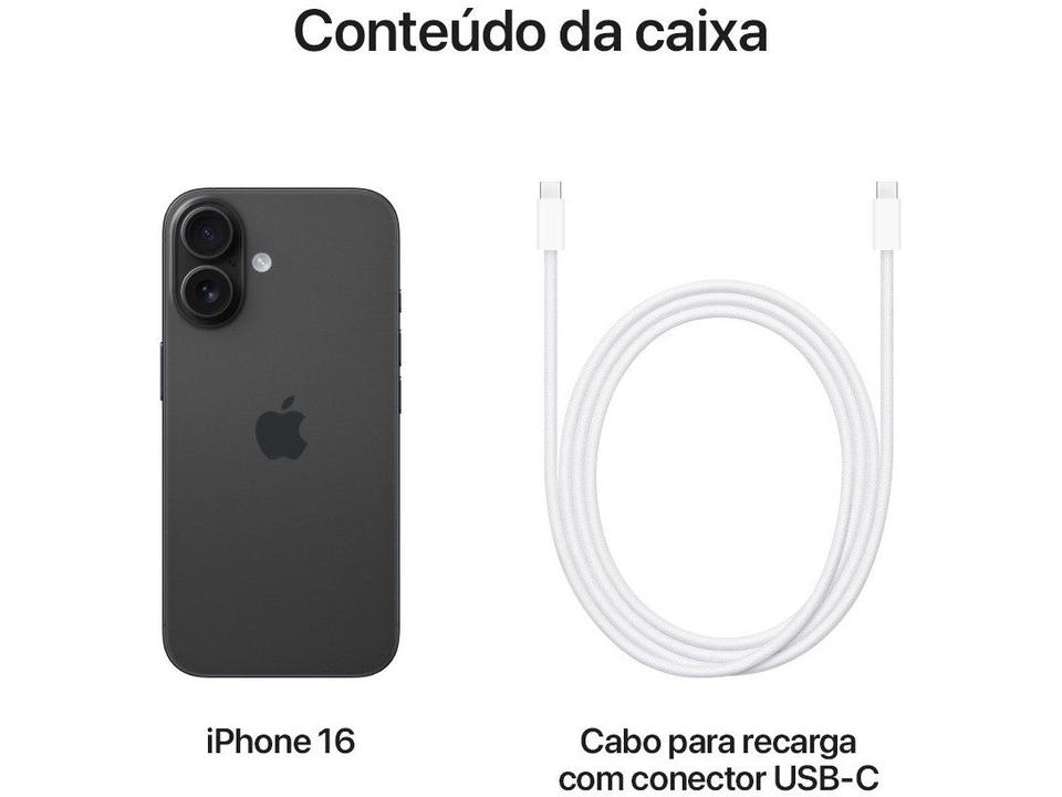 Apple iPhone 16 256GB Preto 6,1" 48MP iOS 5G - 8