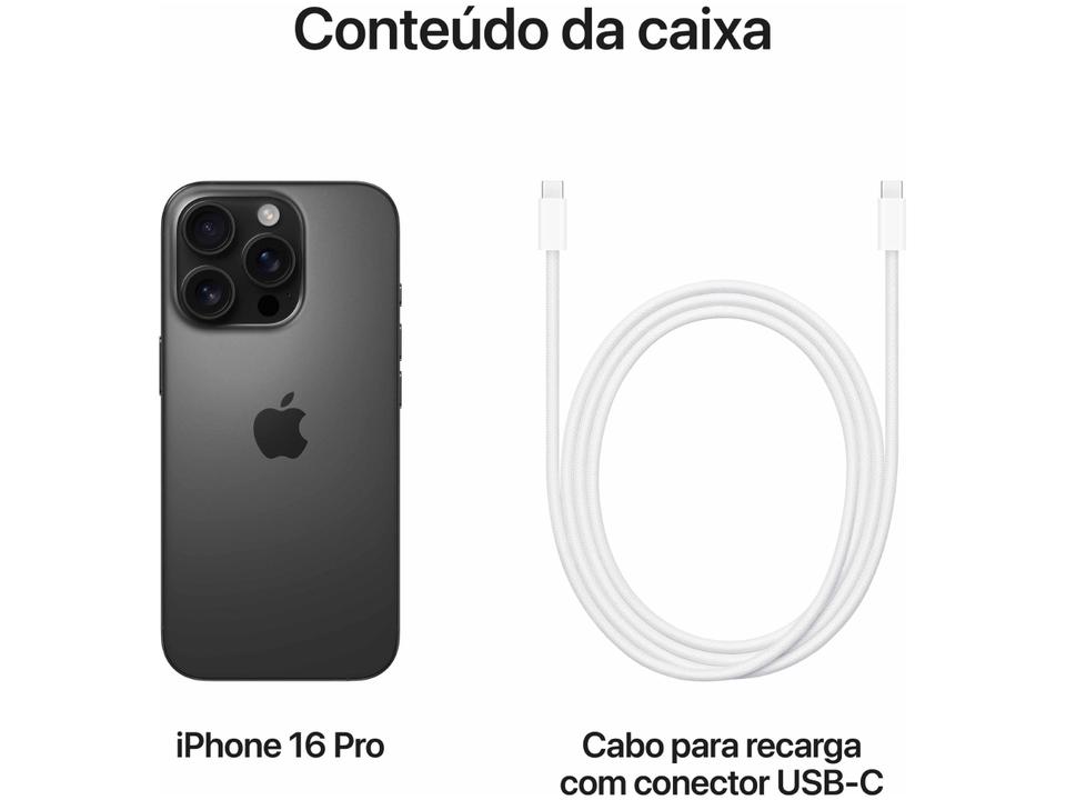 Apple iPhone 16 Pro 1TB Titânio Preto 6,3" 48MP iOS 5G - 8