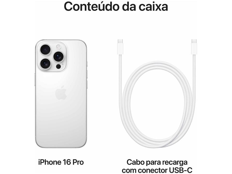 Apple iPhone 16 Pro 512GB Titânio Branco 6,3" 48MP iOS 5G - 8