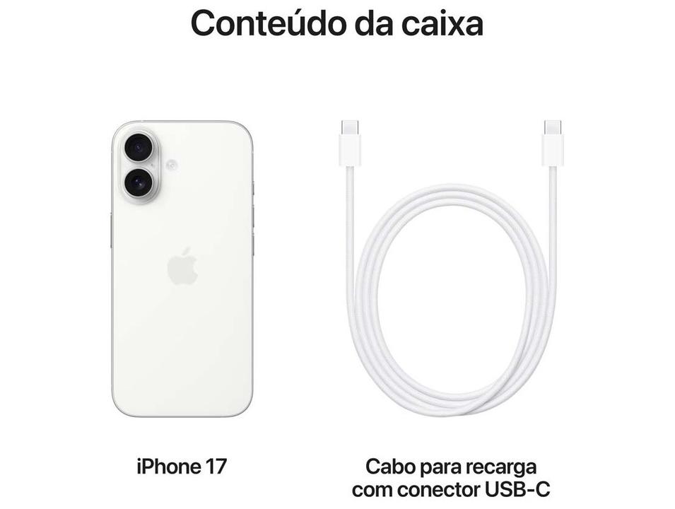 Apple iPhone 17 256GB Branco 6,3" 48MP iOS 5G - 7