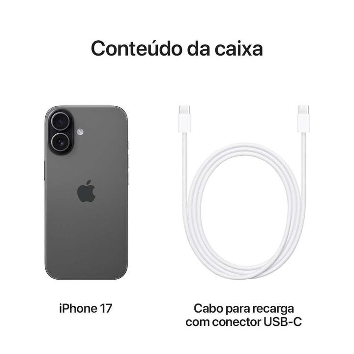 Apple iPhone 17 512GB Preto 6,3" 48MP iOS 5G - 7