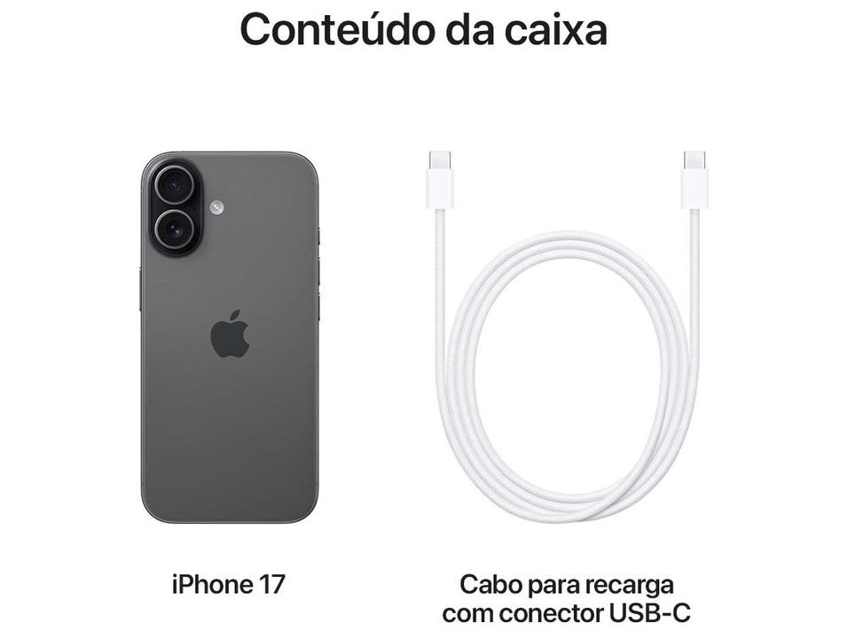 Apple iPhone 17 512GB Preto 6,3" 48MP iOS 5G - 7