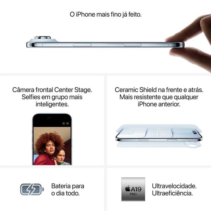 Apple iPhone Air 256GB Branco-nuvem 6,5" 48MP iOS 5G - 5