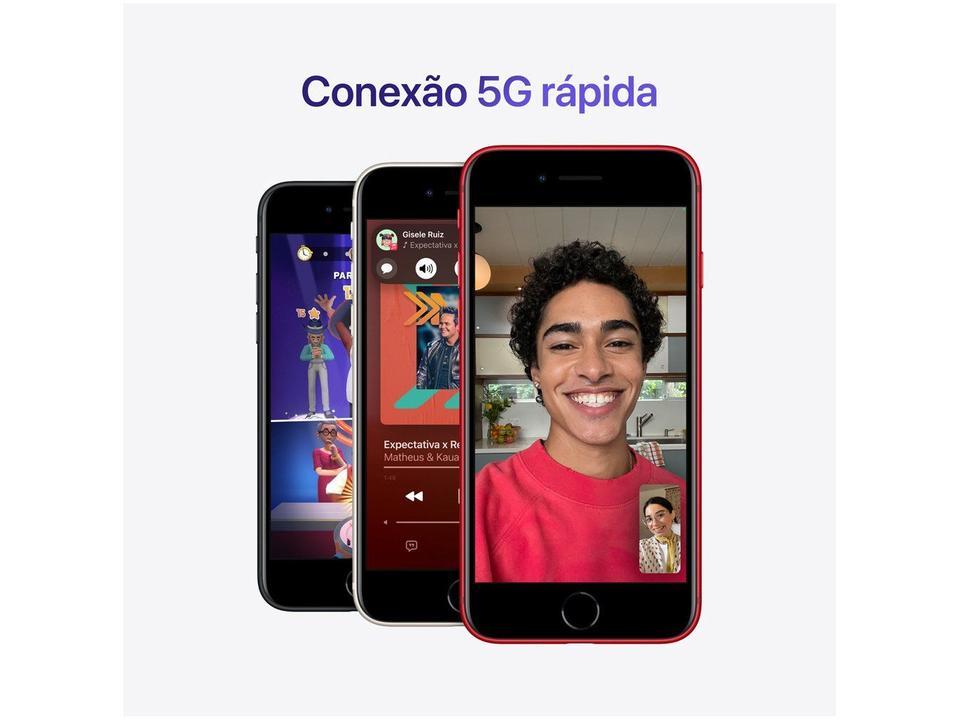 Apple iPhone SE 3ª geração 64GB Meia-noite 4,7 - 6