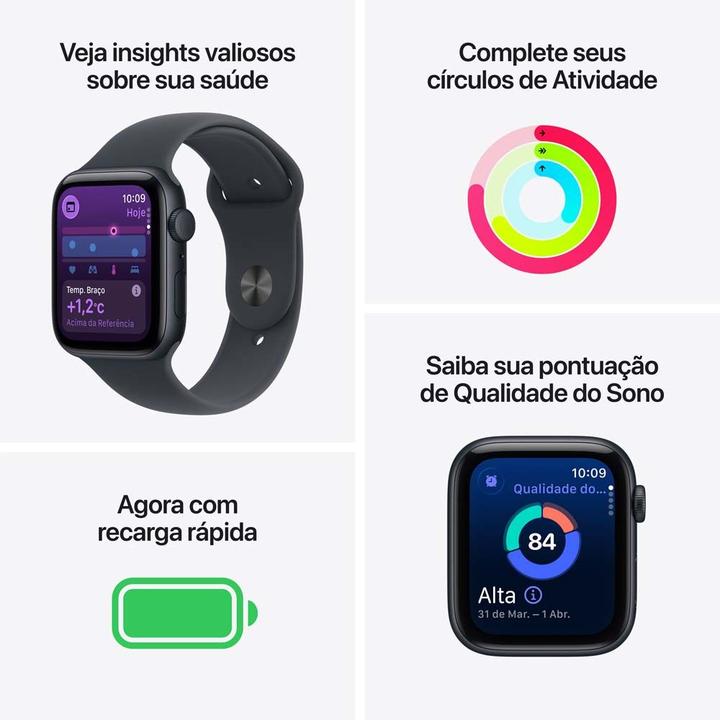 Apple Watch SE 3 GPS Caixa Estelar de Alumínio 40mm Pulseira Esportiva Estelar P/M - 2