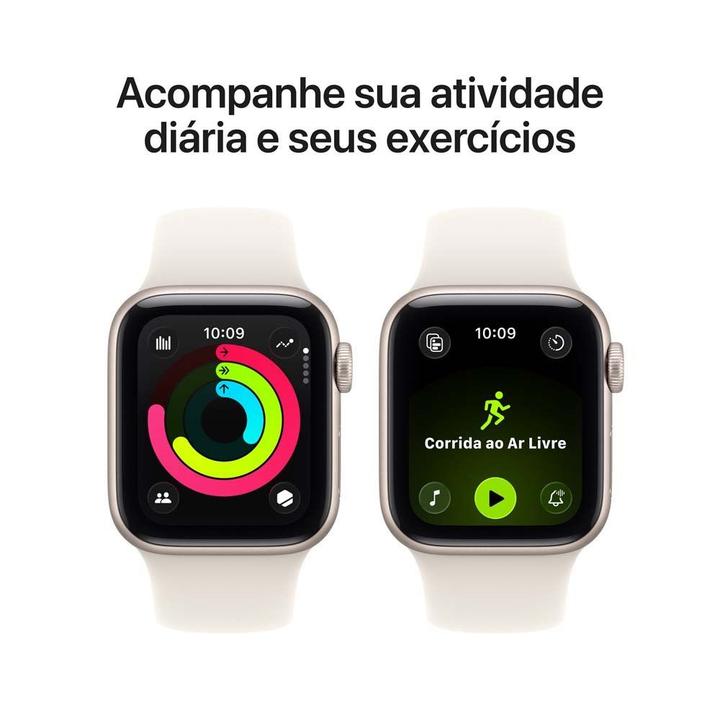 Apple Watch SE 3 GPS Caixa Estelar de Alumínio 44mm Pulseira Esportiva Estelar P/M - 5