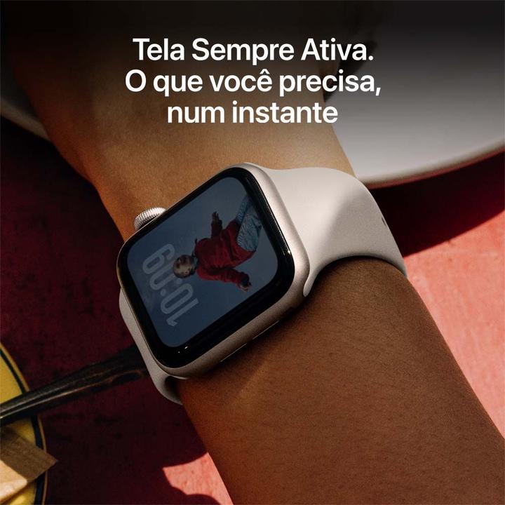 Apple Watch SE 3 GPS Caixa Meia-noite de Alumínio 44mm Pulseira Esportiva Meia-noite P/M - 4