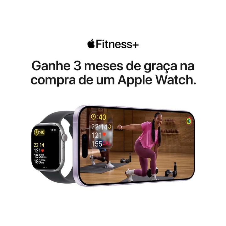 Apple Watch SE 3 GPS Caixa Meia-noite de Alumínio 44mm Pulseira Esportiva Meia-noite P/M - 8