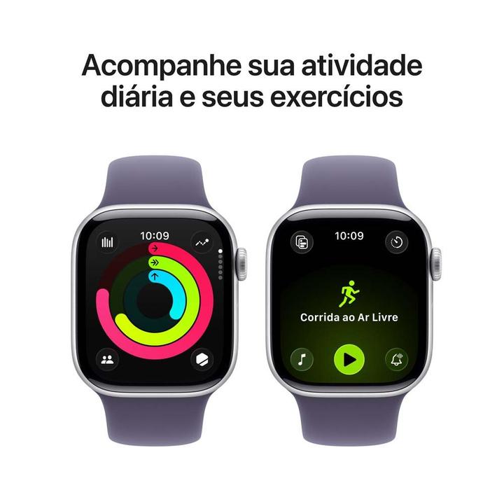 Apple Watch Series 11 GPS Caixa Prateada de Alumínio 42mm Pulseira Esportiva Roxo-névoa M/G - 3