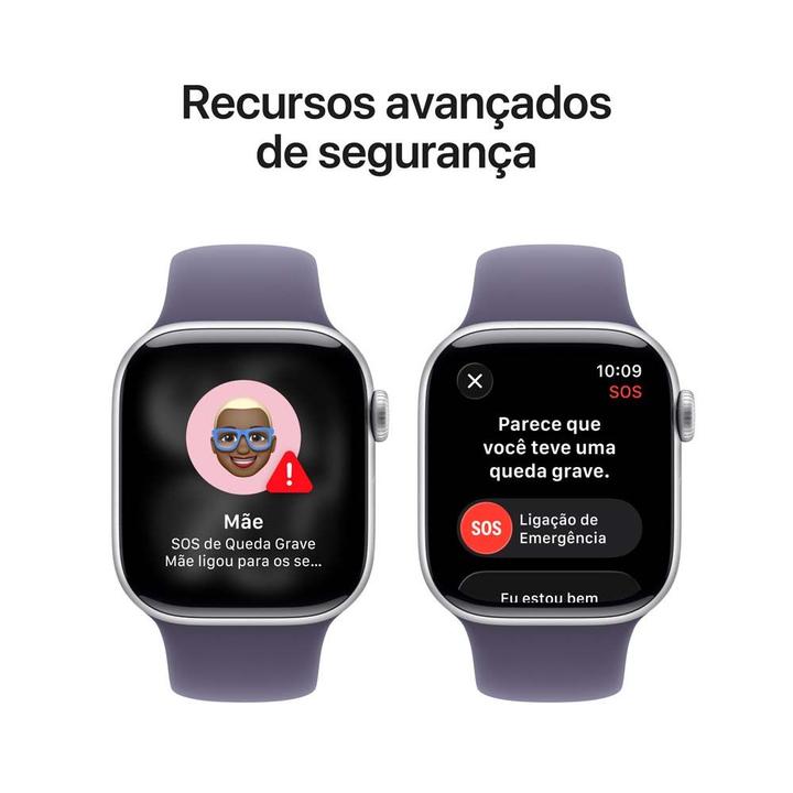 Apple Watch Series 11 GPS Caixa Prateada de Alumínio 42mm Pulseira Esportiva Roxo-névoa M/G - 5