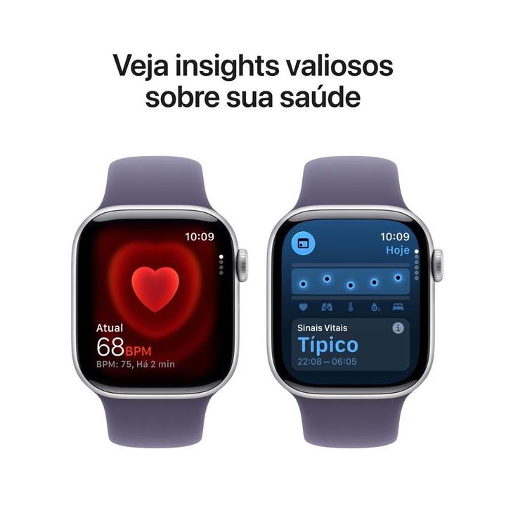 Apple Watch Series 11 GPS Caixa Prateada de Alumínio 42mm Pulseira Esportiva Roxo-névoa P/M - 4