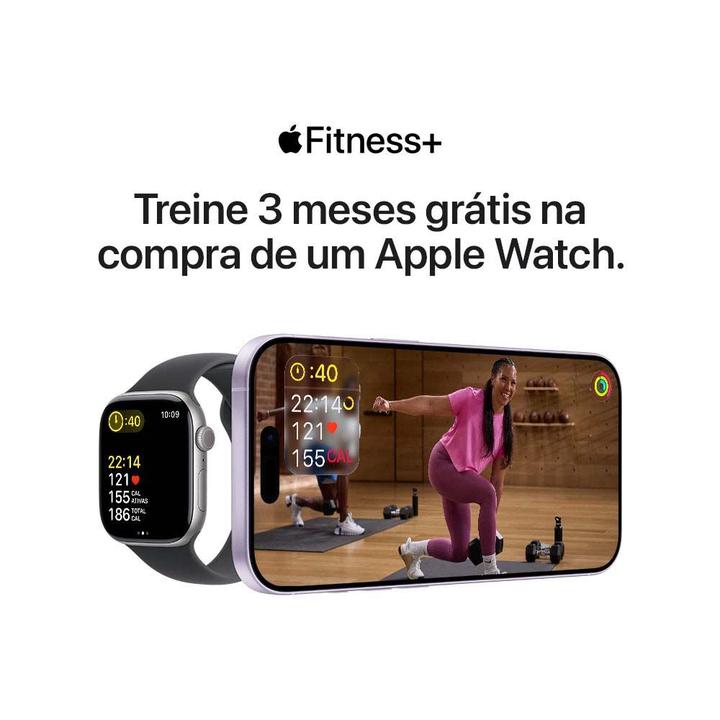 Apple Watch Series 11 GPS Caixa Preta Brilhante de Alumínio 42mm Pulseira Esportiva Preta P/M - 8