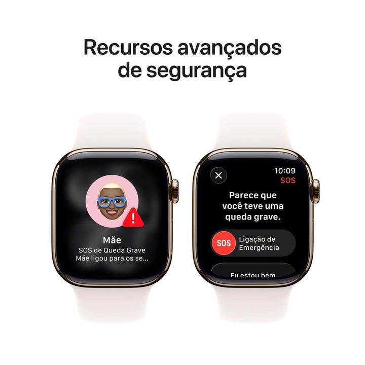 Apple Watch Series 11 GPS + Cellular Caixa Dourada de Titânio 42mm Pulseira Esportiva Blush-clara P/M - 5