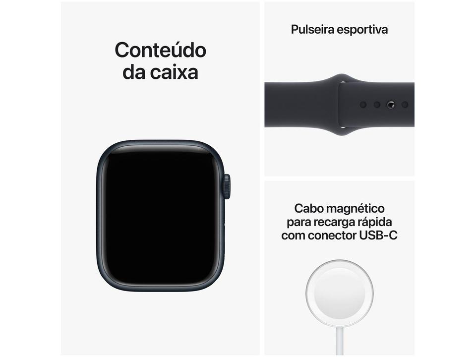 Apple Watch Series 8 45mm GPS + Cellular Caixa Meia-noite Alumínio Pulseira Esportiva - 8