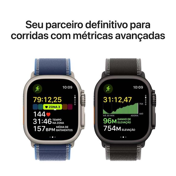 Apple Watch Ultra 3 GPS + Cellular Caixa Natural de Titânio 49mm Pulseira Loop Alpina Azul-clara G - 3