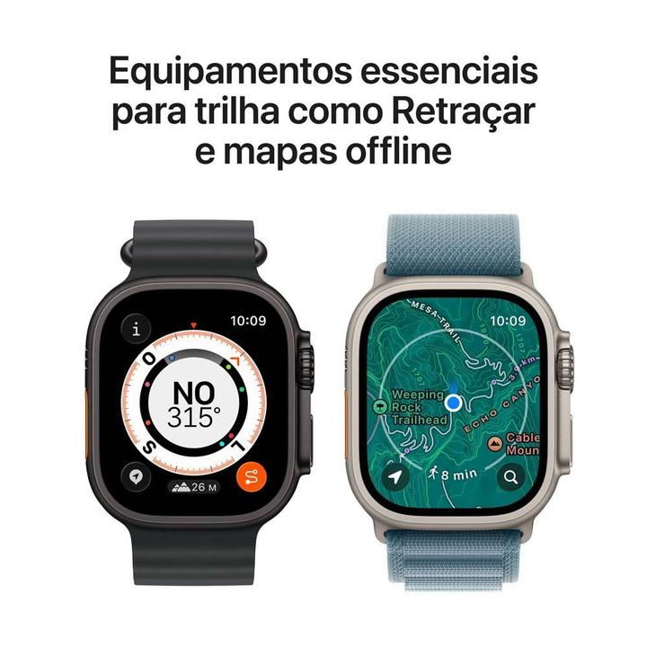 Apple Watch Ultra 3 GPS + Cellular Caixa Natural de Titânio 49mm Pulseira Oceano Azul-âncora - 4