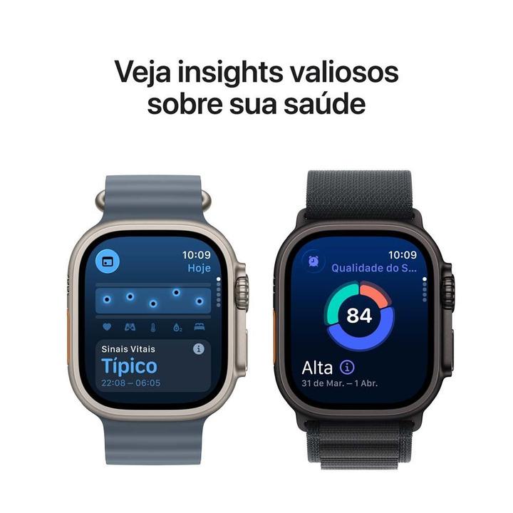 Apple Watch Ultra 3 GPS + Cellular Caixa Natural de Titânio 49mm Pulseira Oceano Azul-âncora - 5