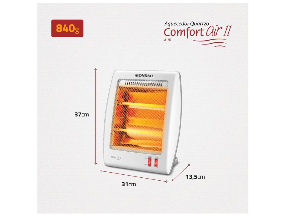 Aquecedor Quartzo Mondial A-15 Portátil - 6