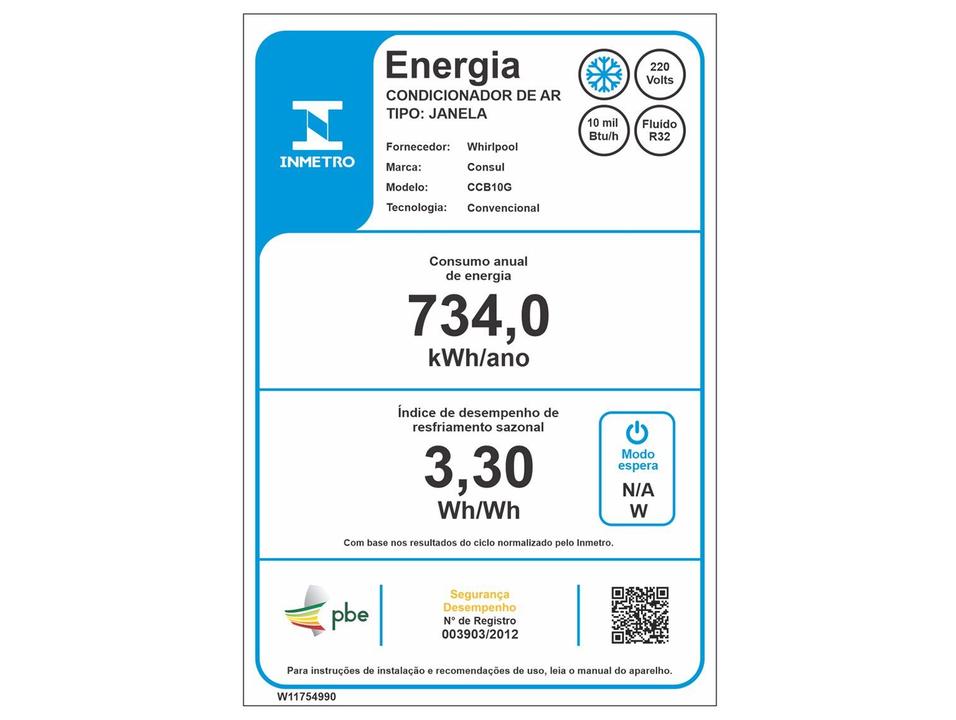 Ar-condicionado Janela 10.000 BTUs Consul Frio CCB10GB - 8
