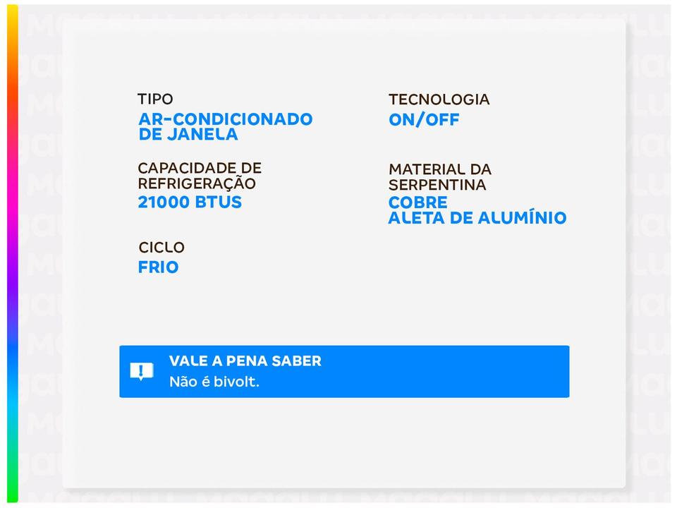 Ar-condicionado Janela 21.000 BTUs Gree Frio GJC21BM-D3NMND2A - 2