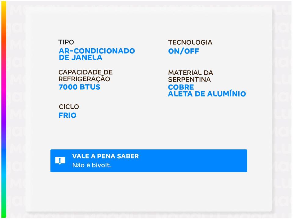 Ar-condicionado Janela 7.000 BTUs Gree Frio GJC07BV-D6NRND1A - 2