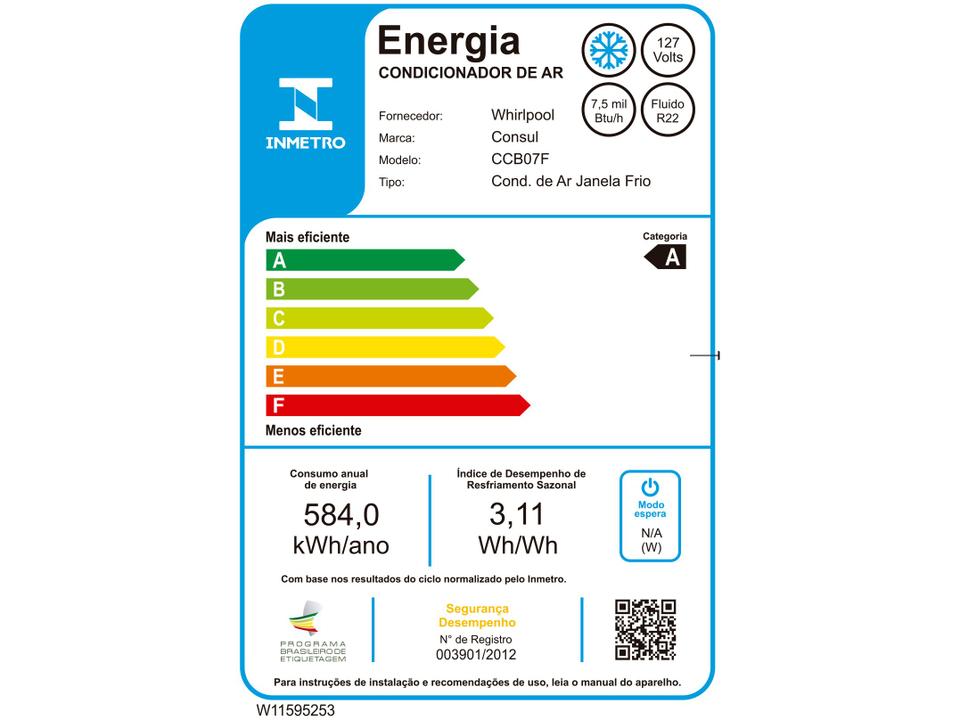 Ar-condicionado Janela Consul 7.500 BTUs Frio CCB07FB - 4