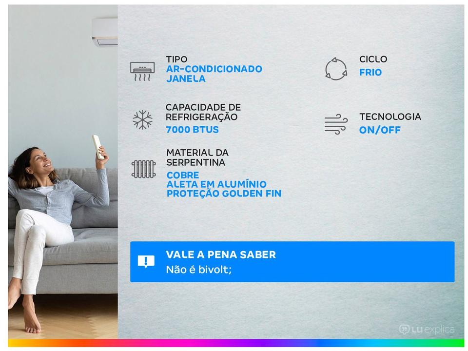 Ar-condicionado Janela Gree 7.000 BTUs Frio GJC07BV-A6N - 1