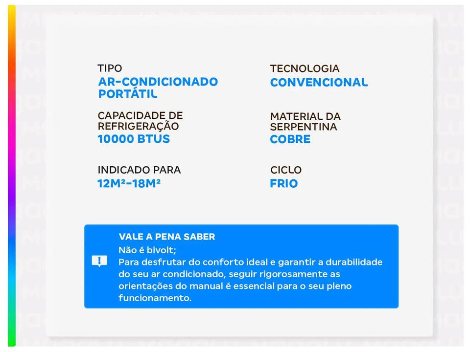 Ar-condicionado Portátil 10.000 BTUs Gree Frio Aovia GPC10AP-A6NNA1A - 2