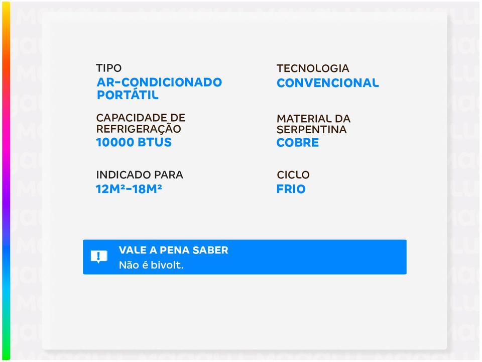 Ar-condicionado Portátil 10.000 BTUs Gree Frio Aovia GPC10AP-A6NNA1A - 2