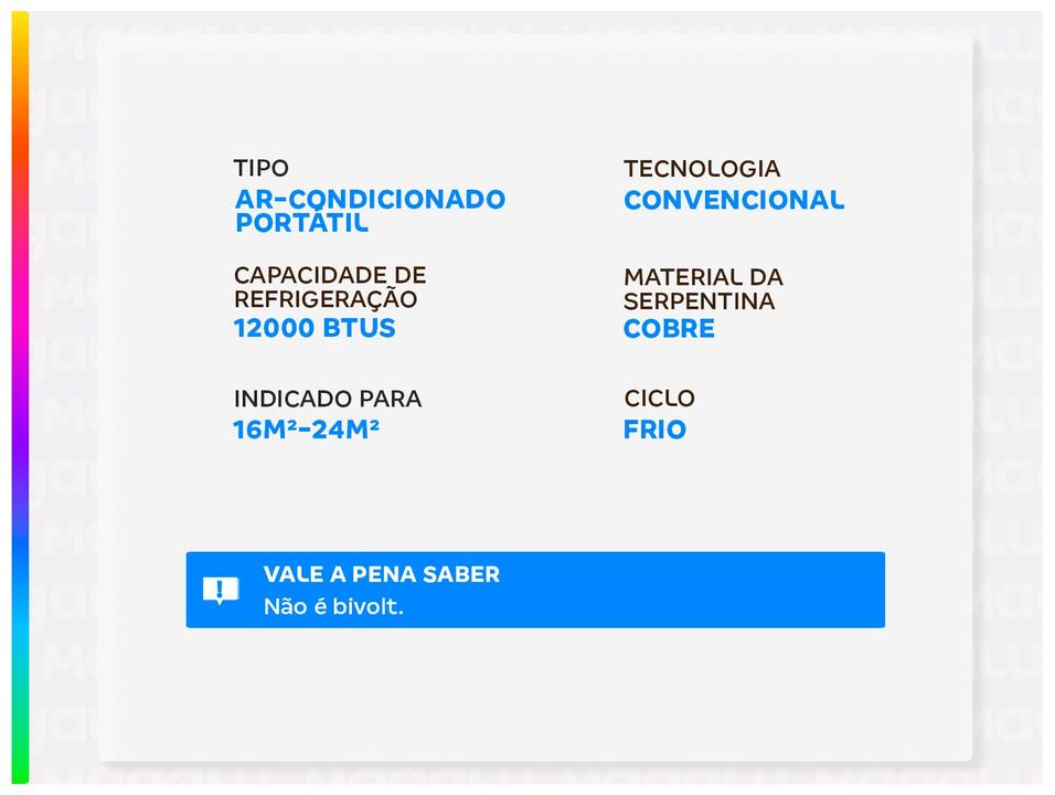 Ar-condicionado Portátil 12.000 BTUs Gree Frio GPC12AP-D6NNA1A - 2