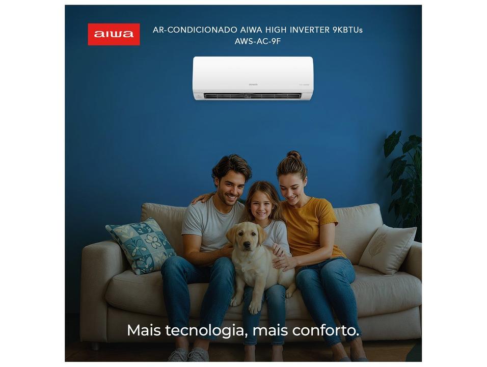 Ar-condicionado Split 9.000 BTUs Aiwa Inverter Frio AWS-AC-9F-EU - 1
