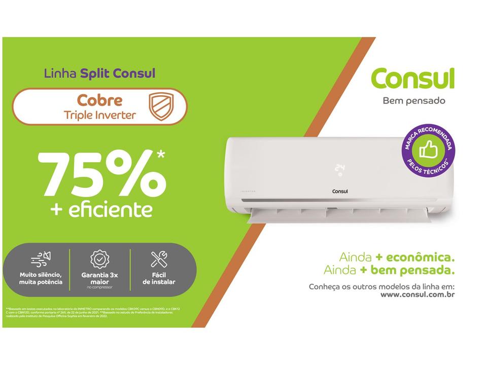 Ar-condicionado Split 9.000 BTUs Consul Triple Inverter Frio PRO CBL09DB - 9