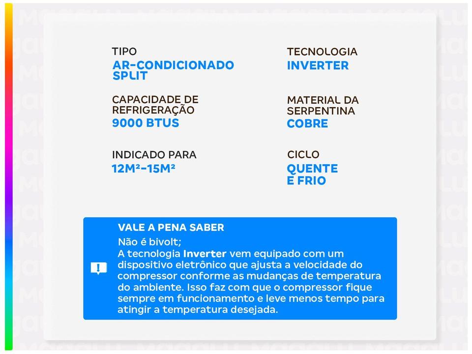 Ar-condicionado Split 9.000 BTUs Philco Eco Inverter Quente e Frio PAC9QC - 2