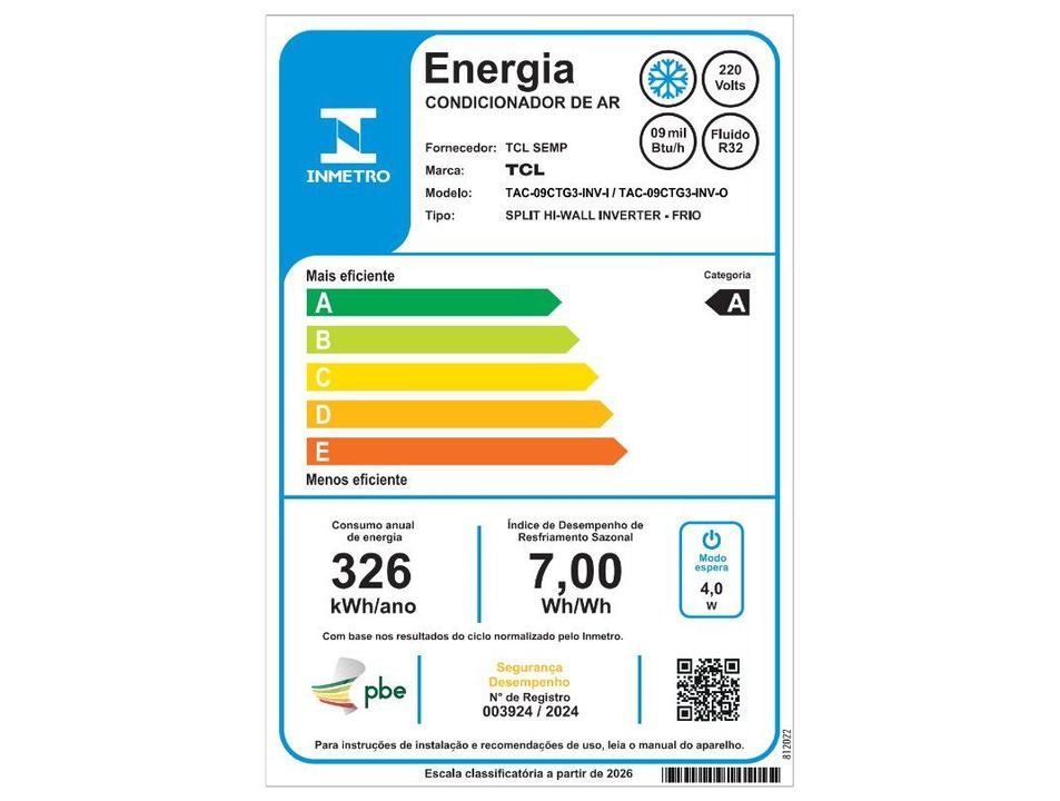 Ar-condicionado Split 9.000 BTUs TCL Inverter Frio BreezeIN AI TAC-09CTG3-INV-I - 17